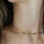 Multicolour Evil Eye Charm Protection Necklace, thumbnail 4 of 6