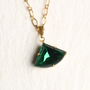 Art Deco Emerald Green Necklace Pendant, thumbnail 3 of 6
