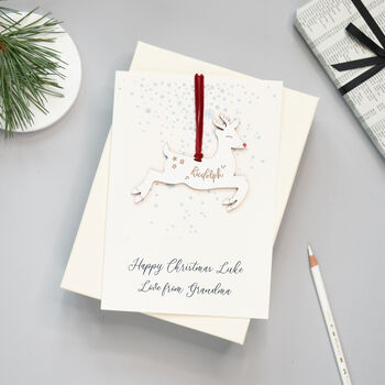 Personalised Keepsake Reindeer First Christmas Card, 3 of 4