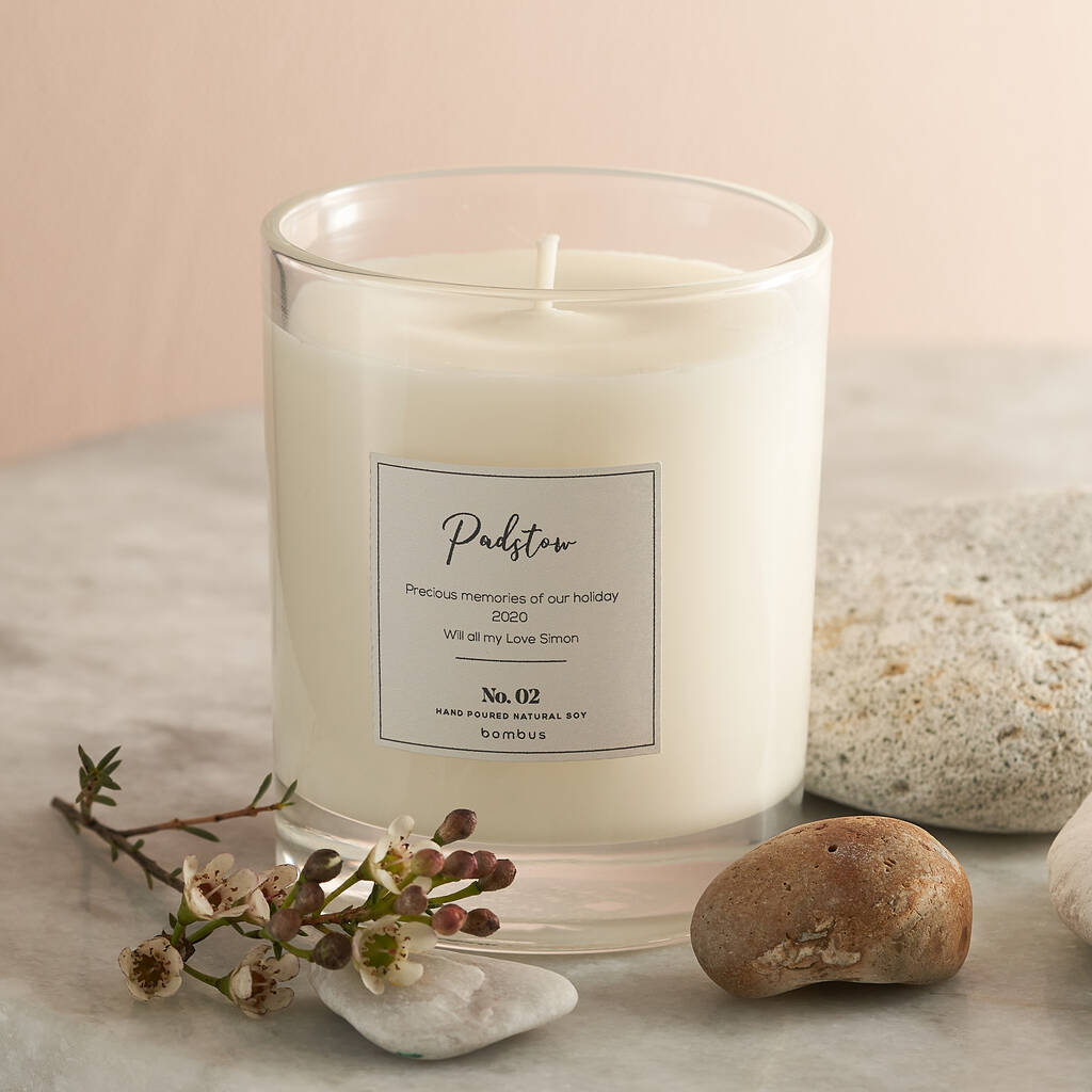 Personalised Sea Minerals Luxury Soy Candle Gift By Bombus