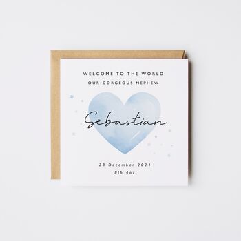 Welcome To The World Card, Personalised New Baby Girl Card Date/Weight, 3 of 4