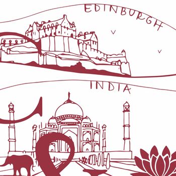 Personalised Couple's Initials Illustrated Travel Print, 7 of 12
