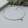 Sterling Silver Birthstone Beaded Bracelet, thumbnail 2 of 4