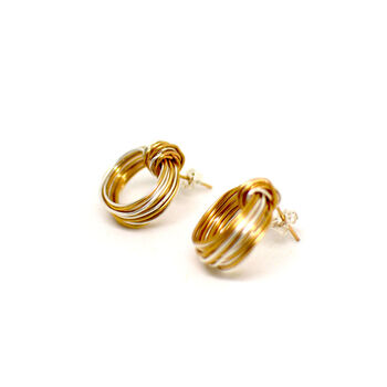 Hoop Stud Aphrodite Earrings Gold | Silver | Blended, 3 of 5