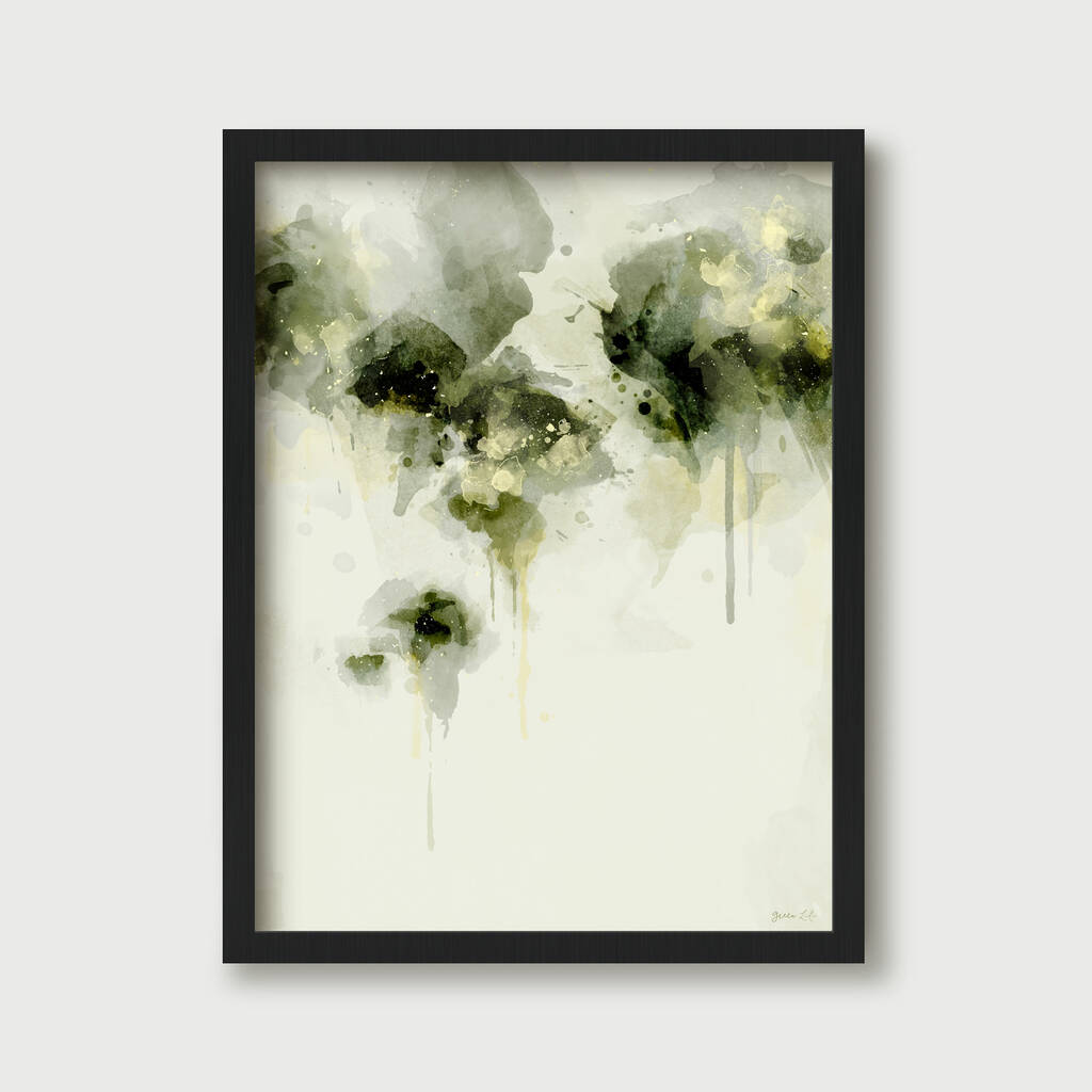 Green Abstract Floral Wall Art Print By Green Lili | notonthehighstreet.com