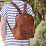 Zip Round Leather Backpack, thumbnail 3 of 7