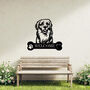 Customisable Golden Retriever Welcome Metal Wall Art Sign For Home And Garden Gift, thumbnail 1 of 11