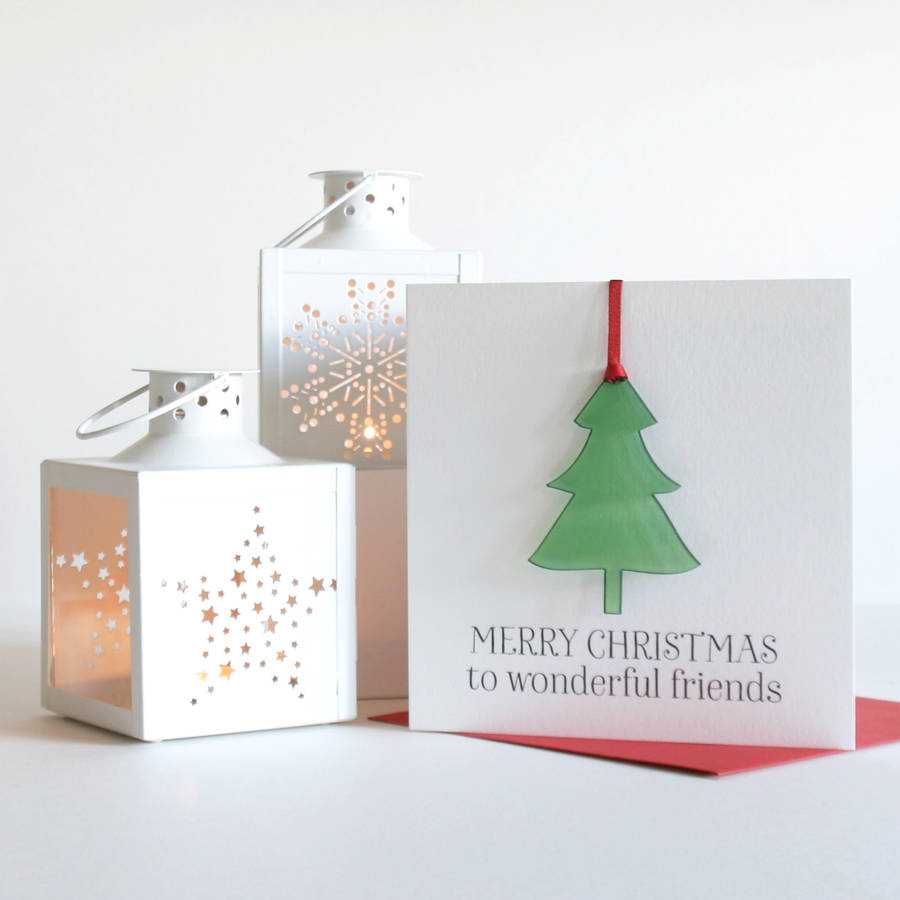 Pack Of Four Personalised Christmas Decoration Cards By The Cornish
