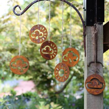Weather Symbol Hanging Garden Decoration Rusty, 10 of 12