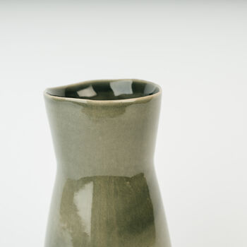 Large Handmade Stoneware Green Bouquet Vase For Flowers, 3 of 4