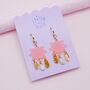 Blush Pink Swishy Star Drop Earrings, thumbnail 4 of 5