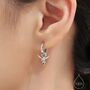 Sterling Silver Mismatched Bull Skull And Bird Skull Hoop Earrings, thumbnail 2 of 12