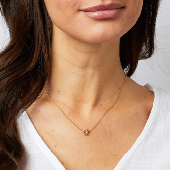 Sterling Silver Daisy Gemstone Necklace, 3 of 12