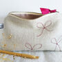 Embroidered Linen Bows Mid Pouch, thumbnail 5 of 6