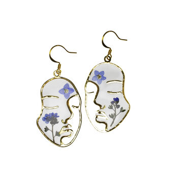Forget Me Not Face Earrings, 2 of 4