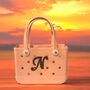 Trendy Croc Style Tote Bags, Free Personalised Name Initial Bag Charm, thumbnail 8 of 12