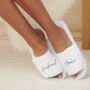 Personalised Bridal Party Slippers Script Font, thumbnail 1 of 4