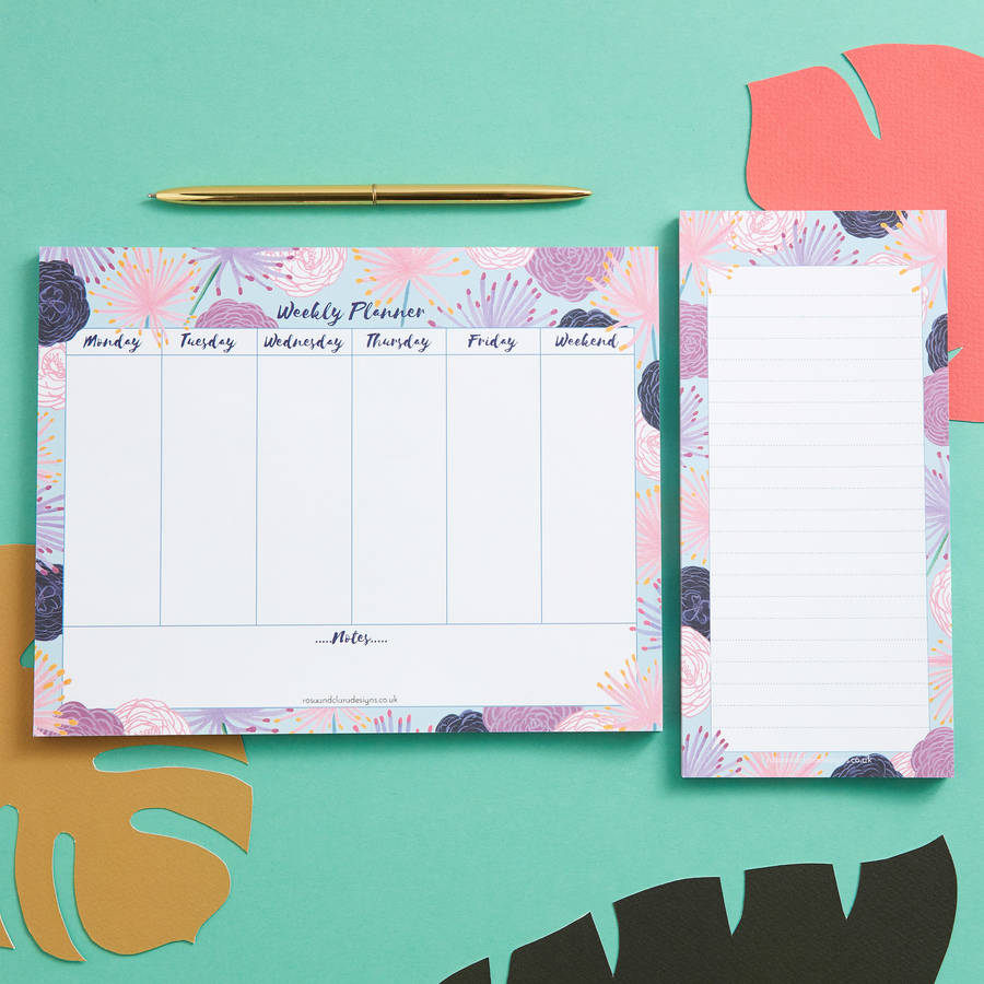 Flora Weekly Planner Desk Pad By Rosa & Clara Designs ...