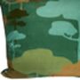 Retro Tree Velvet Cushion Kingfisher, thumbnail 3 of 7