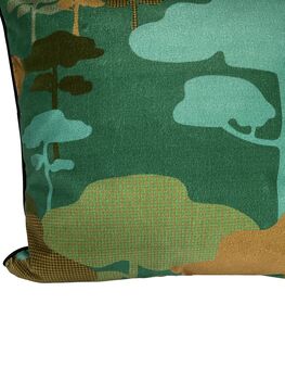 Retro Tree Velvet Cushion Kingfisher, 3 of 7