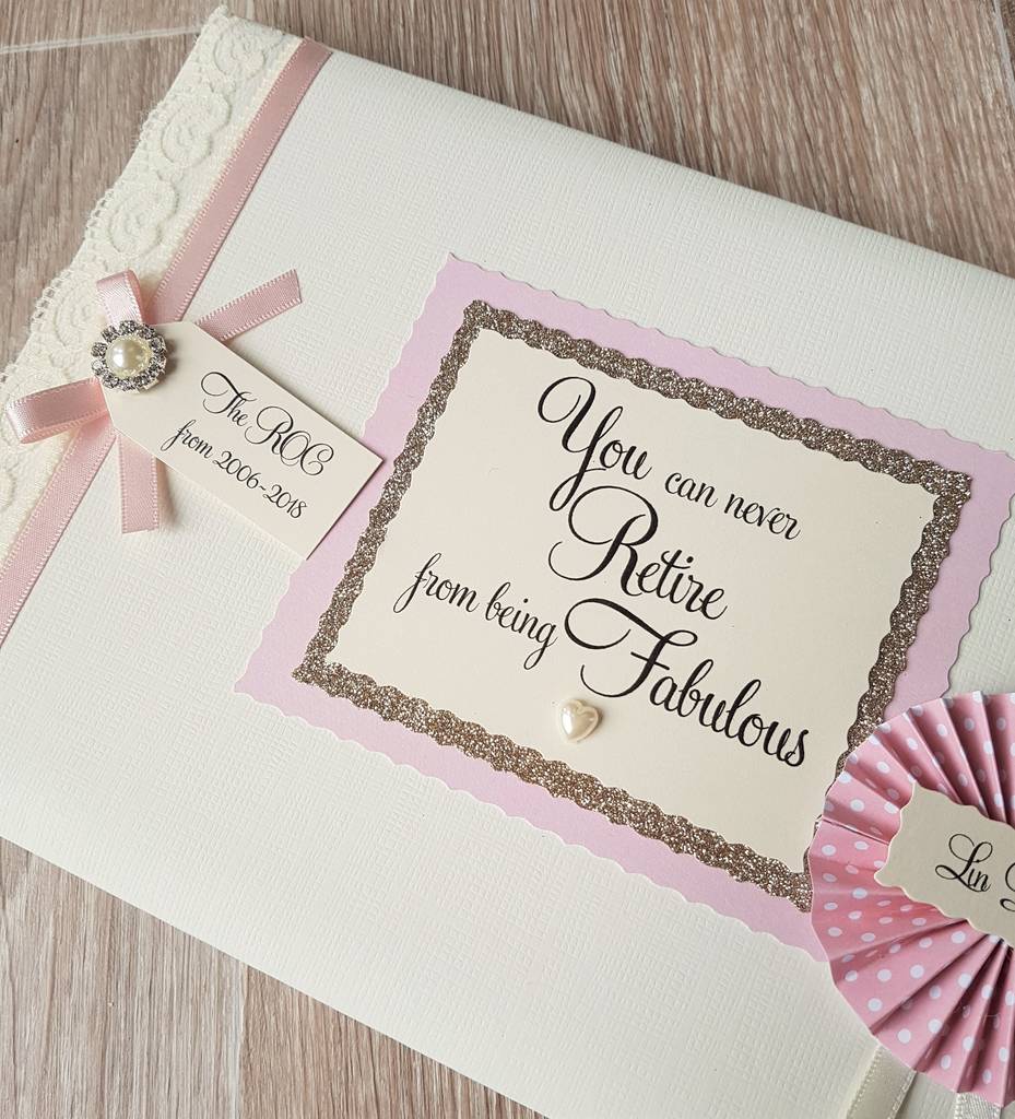personalised retirement keepsake scrapbook album by vintage twee