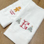 Christmas Monogram Luxury Hand Towels, thumbnail 3 of 5