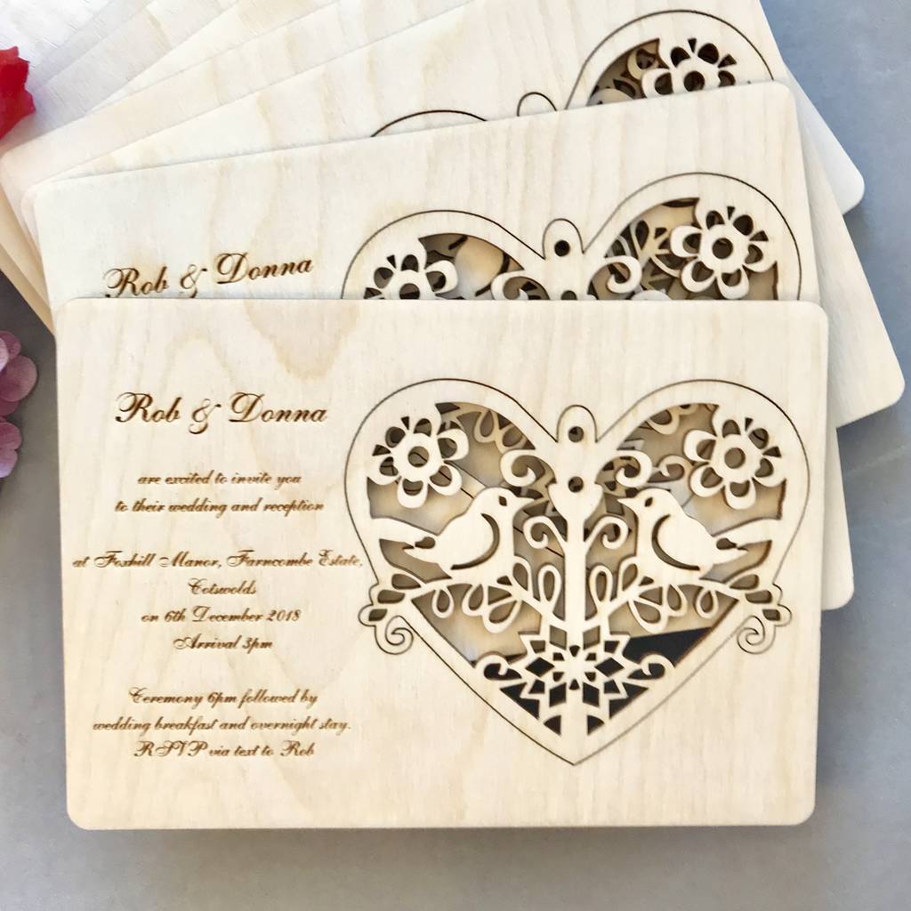 Wedding Invitation Card With Ornament Gift By Natural Gift Store