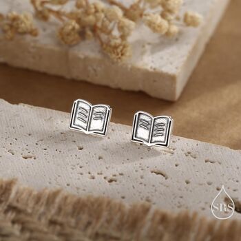 Sterling Silver Book Earrings, 3 of 12