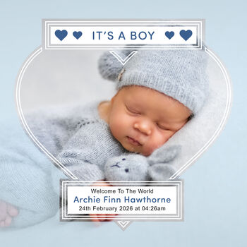 It’s A Boy New Baby Boy Premium Rock Photo Slate, 3 of 6