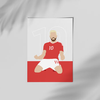 Aaron Ramsey Wales Football Poster By Jack's Posters