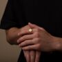 Personalised Initial Round Signet Ring In Gold And Silver, thumbnail 4 of 11