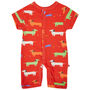 Baby Shortie Romper With Sausage Dog Print, thumbnail 2 of 7