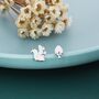 Mismatched Squirrel And Pinecone Nut Stud Earrings In Sterling Silver, thumbnail 6 of 12
