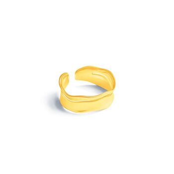 Wave Adjustable Statement Gold Ring, 4 of 4