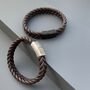 Mens Woven Leather Bracelet, thumbnail 5 of 6