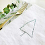Embroidered Nordic Tree Linen Napkins, thumbnail 4 of 5