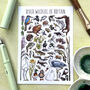 River Wildlife Of Britain Watercolour Postcard, thumbnail 1 of 10