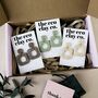 Eco Friendly Square Leaf Clay And Gold Drop Earrings, thumbnail 2 of 5