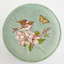 Morning Song Bird Embroidered Round Jewellery Box, thumbnail 4 of 5