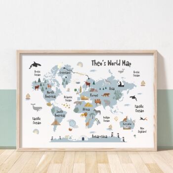 Personalised Children's World Map Print, 3 of 5