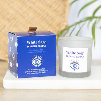 White Sage Crystal Chip Protection Candle, 5 of 7