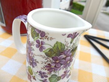 Cream Jug In Ditsy Violet Design, 7 of 8