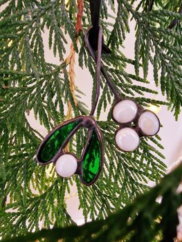 Glass Mistletoe Christmas Ornaments Gifts, 3 of 4