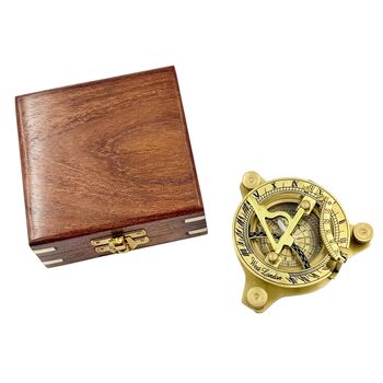 Personalised Three Inch Adjustable Sundial Compass Graduation Gift, 6 of 12