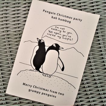 Penguin Fashionista Christmas Card, 2 of 2