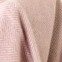 Dusky Pink And Cream Herringbone Wool Throw, thumbnail 2 of 2