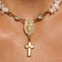 Handmade Freshwater Irregular Pearl Rosary Choker With Cross Charm, thumbnail 6 of 9