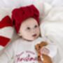 Our Little Christmas Miracle Embroidered New Baby Knitted Romper, thumbnail 3 of 10