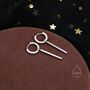 Sterling Silver Long Bars Huggie Hoop Earrings, thumbnail 4 of 12