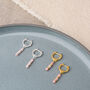 Linear Huggie Pink Opal October Birthstone Earrings, thumbnail 1 of 7
